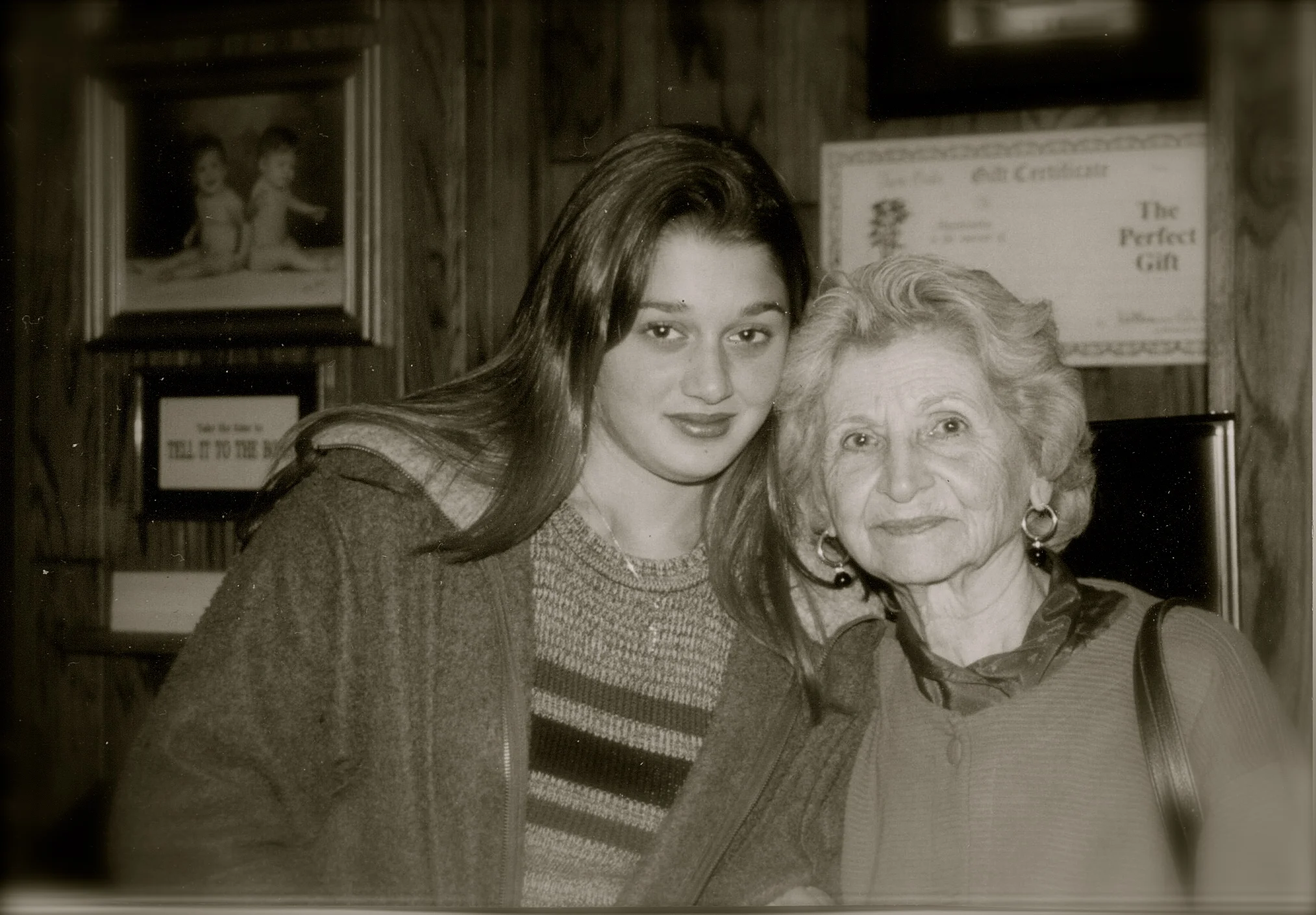 Mafalda Caliri with her great granddaughter, Erica Laros, circa 1998.
