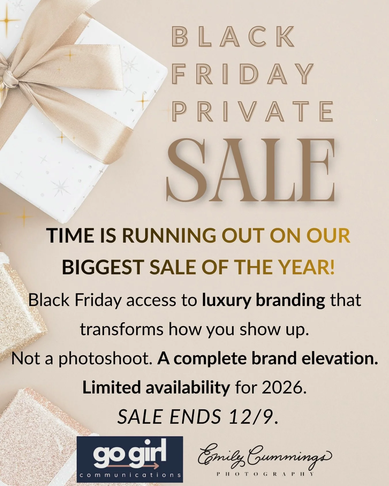 You have 7 days left.

That&rsquo;s it. Seven days to access the luxury branding experience that will transform how your business shows up in 2026.

Our Black Friday Private Sale ends December 9th. After that, this pricing&hellip;and this level of ac