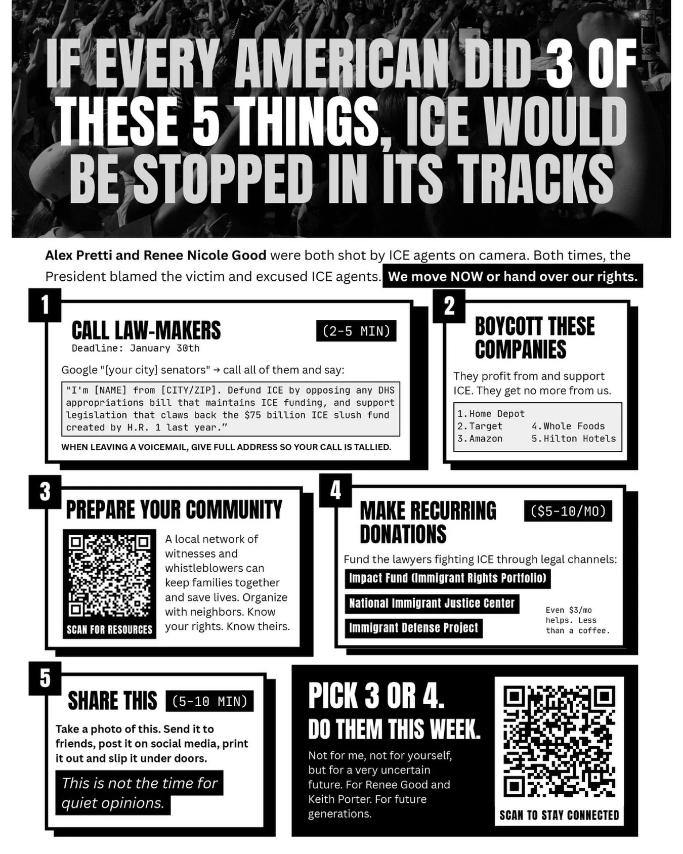 If you&rsquo;ve been watching what&rsquo;s happening with ICE and feeling helpless or overwhelmed, here&rsquo;s something concrete you can do.

This article from @leonachaseslions breaks down 5 actions. Pick 3. Do them.

Call your senators (takes 2 m