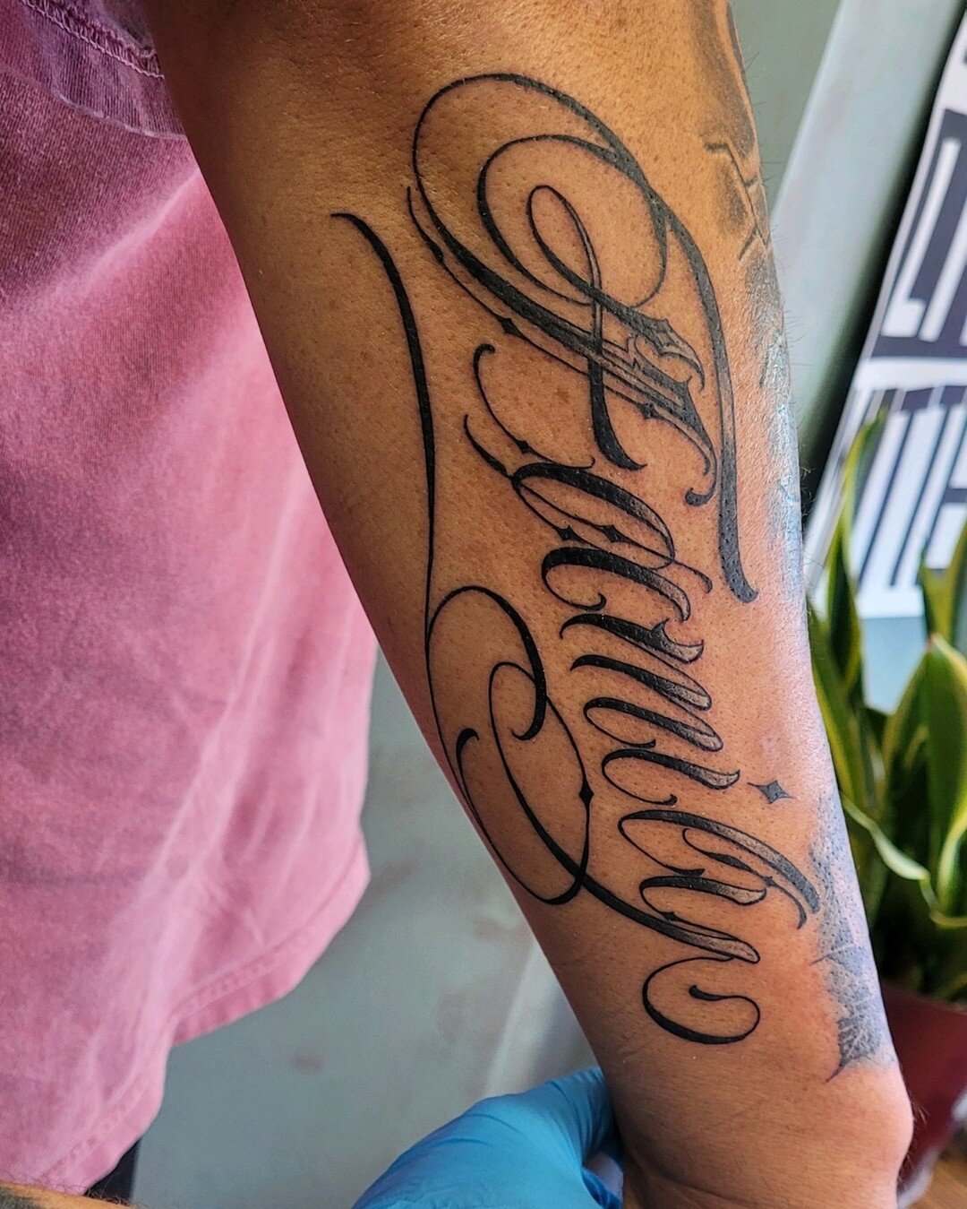 Check out this custom lettering made by Tamara @ta2ed1978 🖤 

 #tattoos #tattooshop #tattooartist #omahatattooer #omahatattooshop #blackandgreytattoo #blackandgreyink #blackandgreyartist #omahatattooartist #omahatattooshop