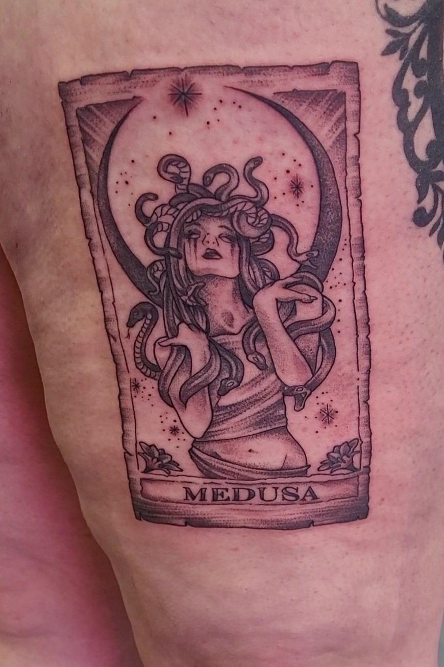 Another Hades piece in the books and its this hawt mama I love doing  these so much   Done over at xsadfamx  hades  Brian Brill  beeryetattoos on Instagram
