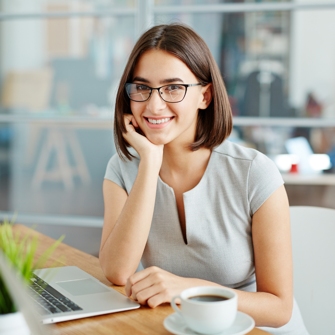 Professional reviewing her new resume