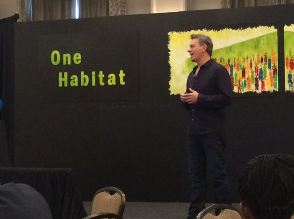 That's a big blackboard behind me - for everyone to write down their Habitat dreams.