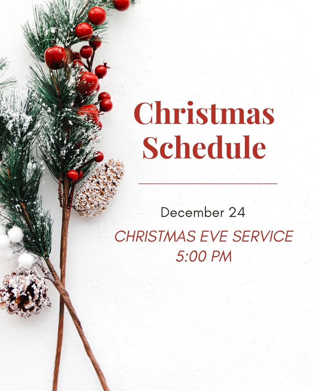 Join us for a Candlelight Christmas Eve service at 5:00!