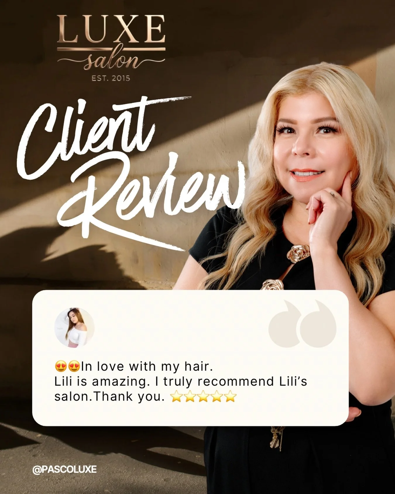 Reviews like this make our hearts so full! ❤️ A massive thank you to our incredible clients for your continued love and support. We couldn&rsquo;t do what we do without you!
Behind this glowing review is our amazing owner and senior stylist, Lili. He