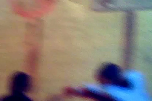 Rioters throwing rocks early yesterday