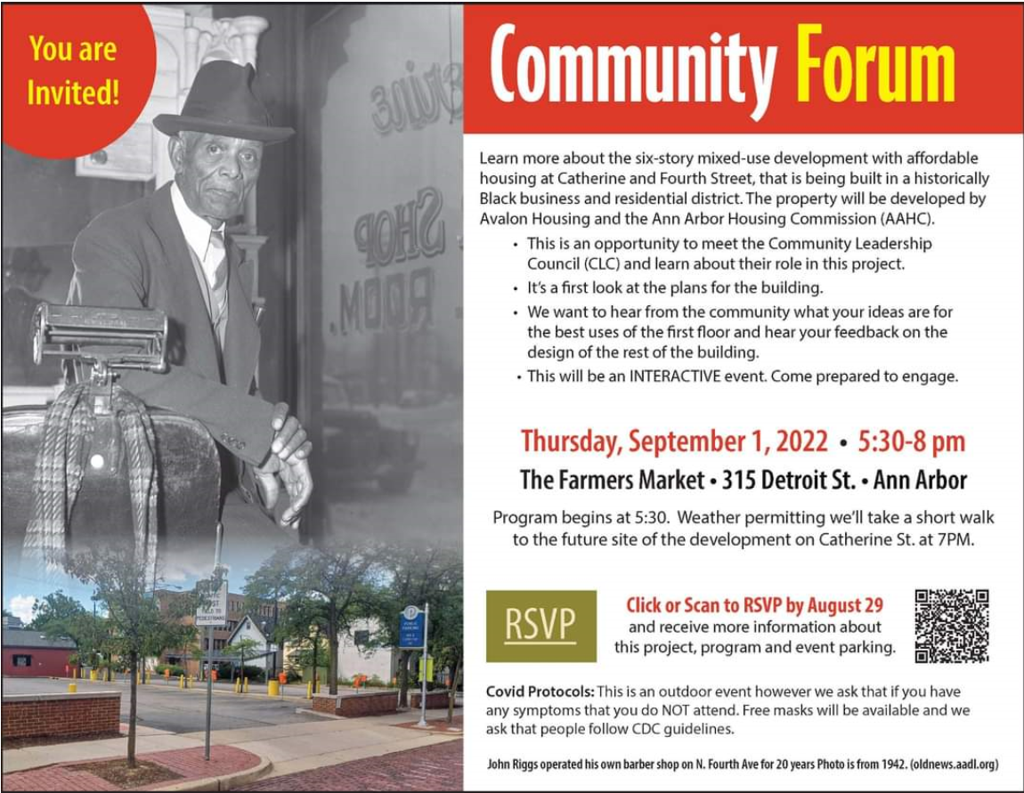 Community Forum on Catherine &amp; Fourth Street Affordable Housing Development (In-person)