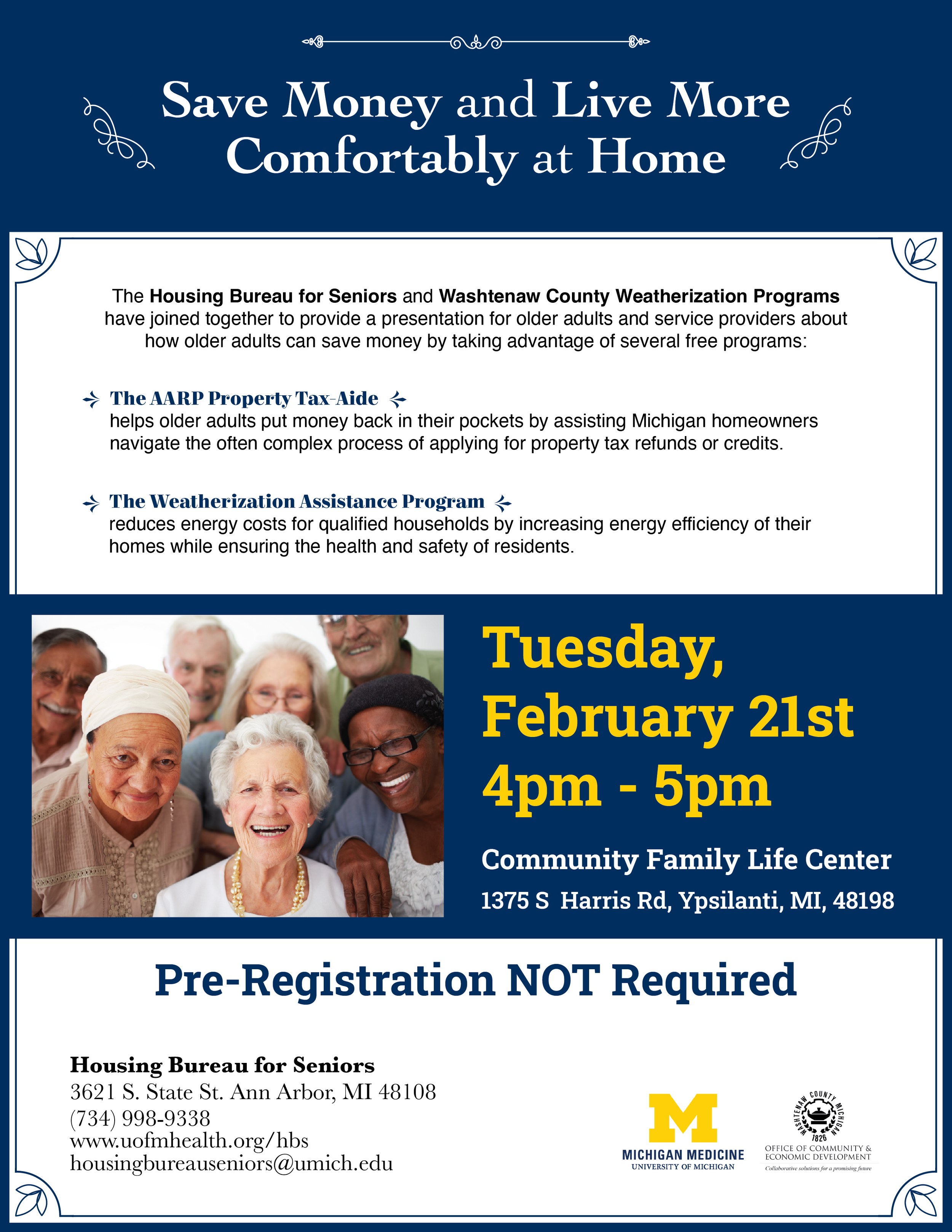 Save Money and Live More Comfortably at Home: Weatherization Assistance Program Presentation (In-person)