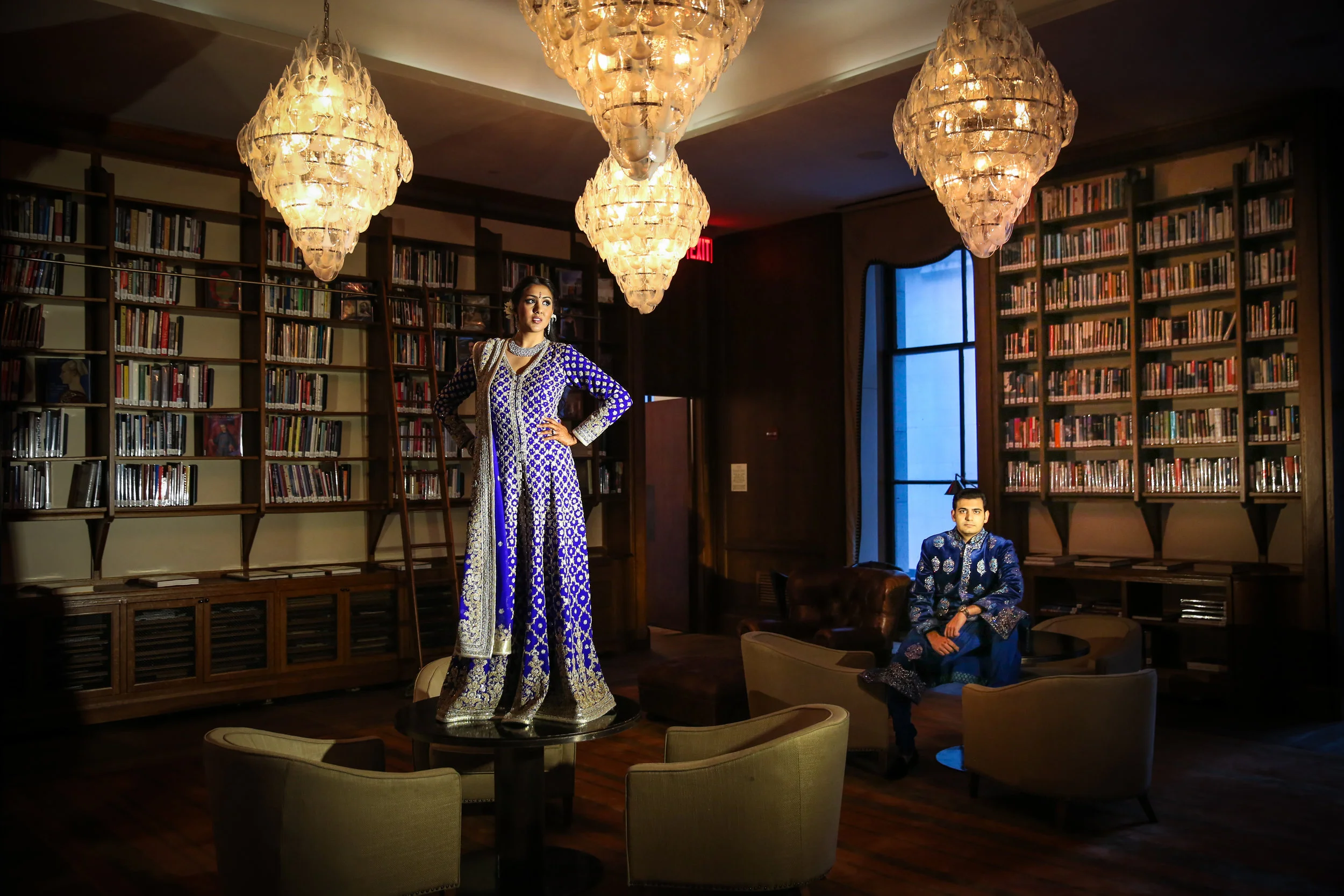 Beautiful Indian Woman in Library