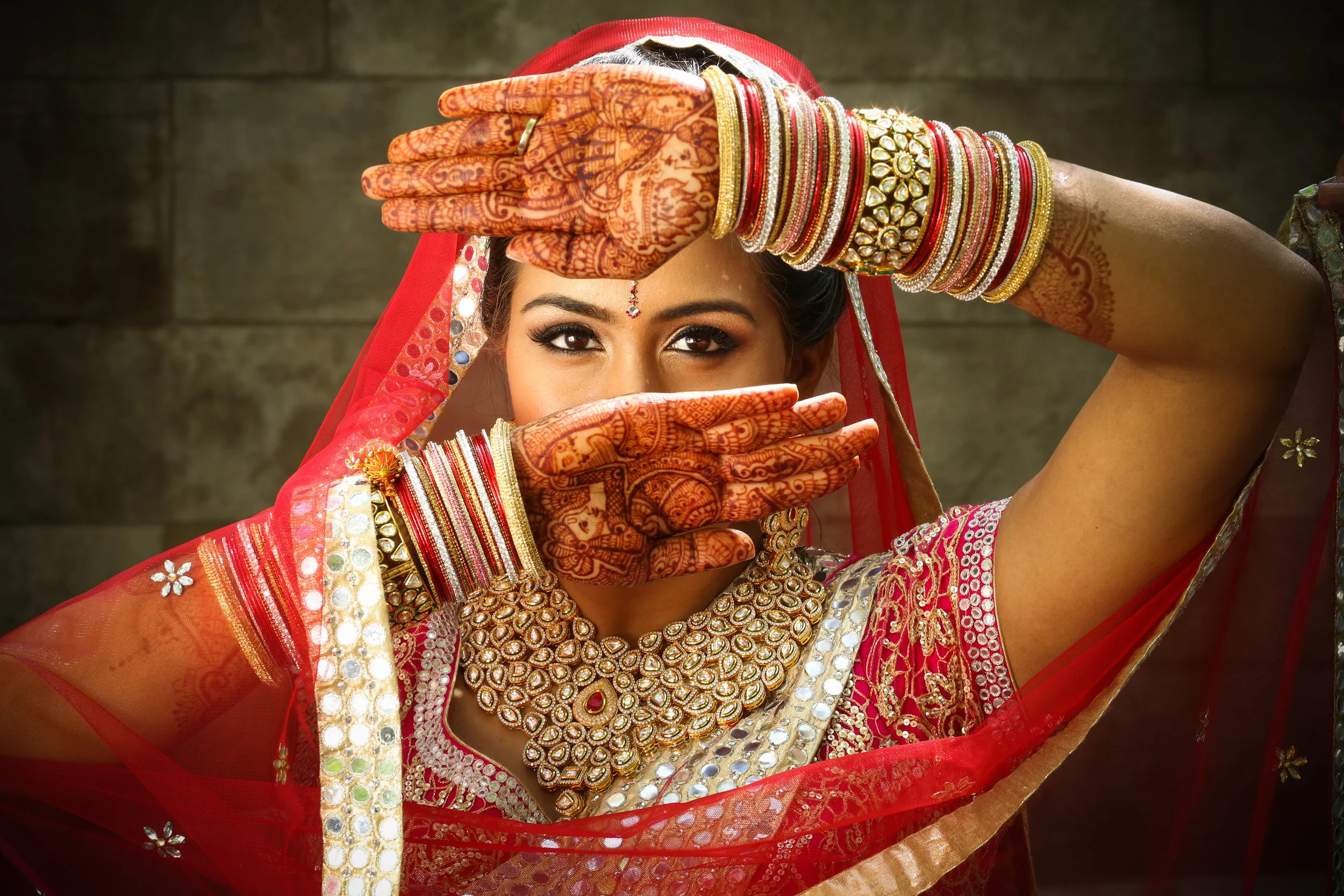 Indian Bride with bangles and henna