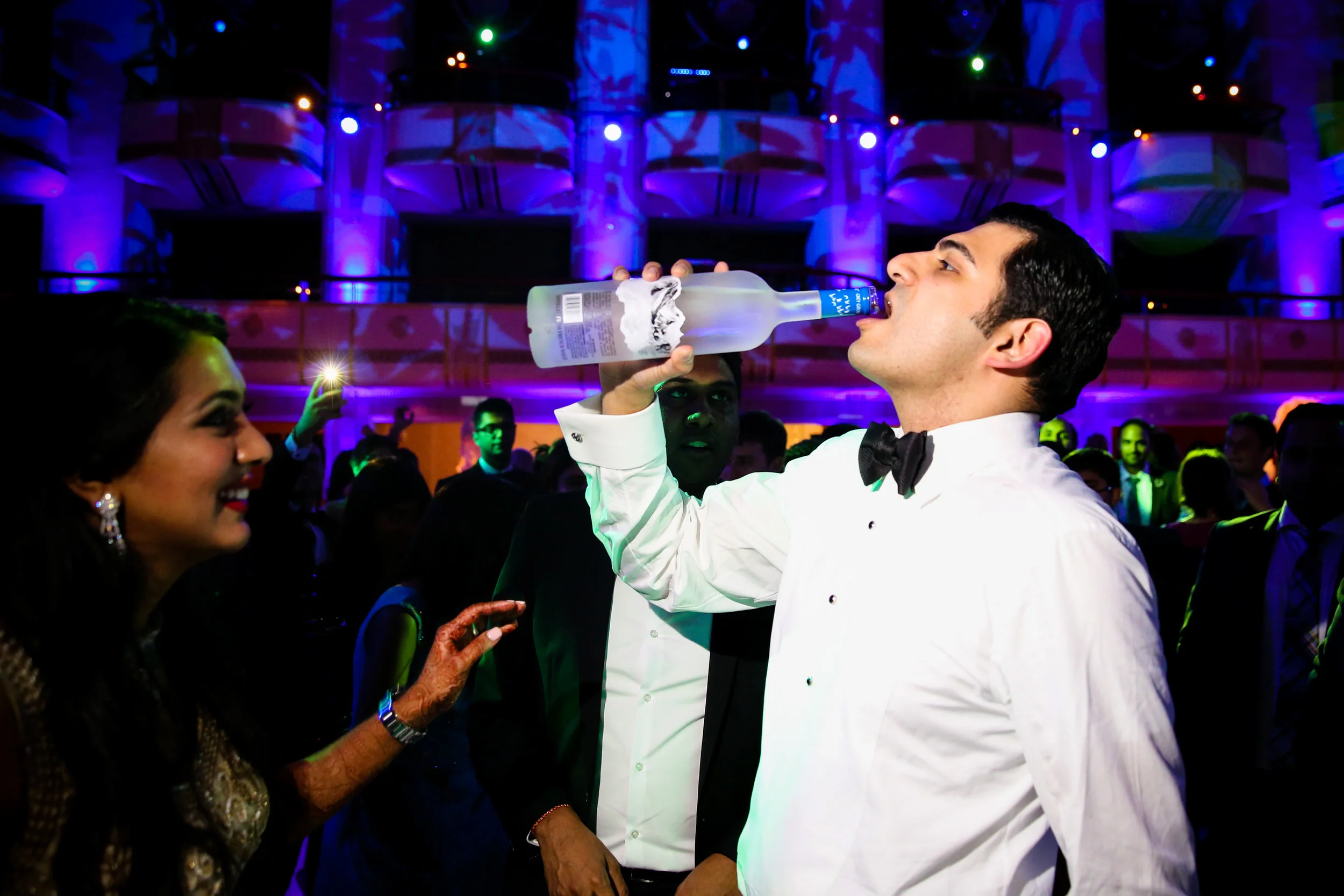 Vodka shots at reception