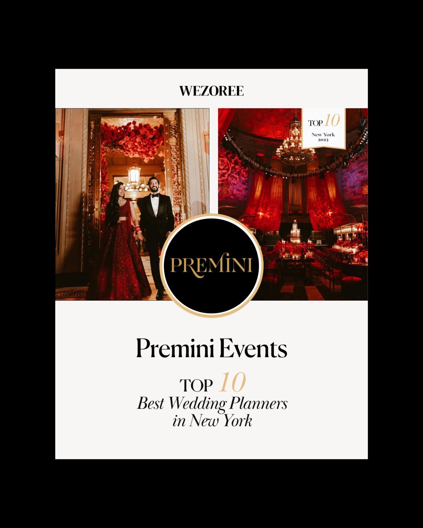 Day 2 of our 12 days of Christmas series is a present for US! We recently had the honor of being named one of the top 10 best wedding planners in New York by Wezoree, and we couldn't be more grateful. Our team is more motivated than ever to keep push