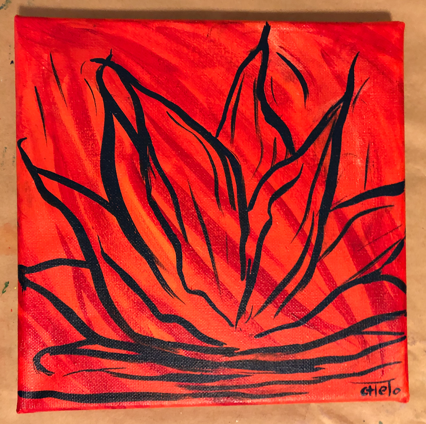 Mountain &amp; Luna Maguey - Red and Blue - 8 x 8