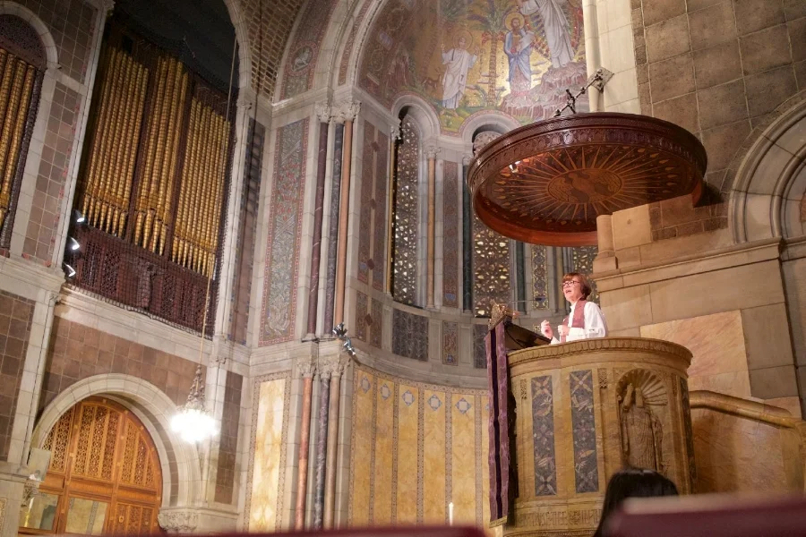   Cynthia Kittredge,  a pal from Grand Manan, gives the sermon at  St. Bart's Cathedral  on Park Avenue. February &nbsp;2016 
