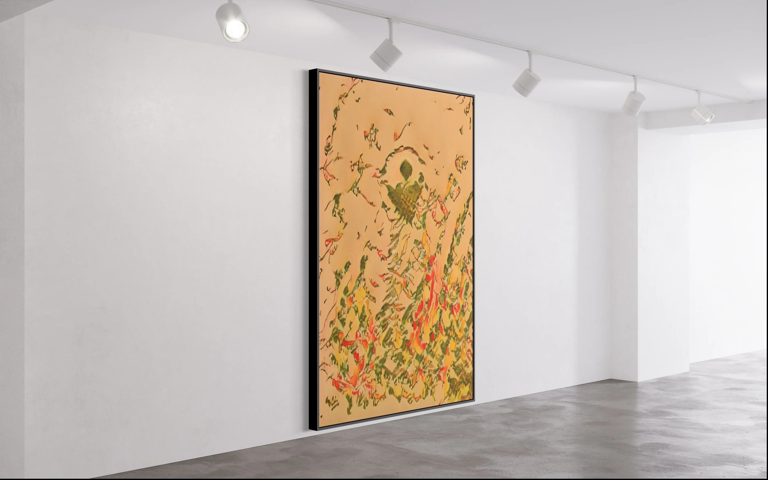 A golden, angel-like figure dances - Charles Maring Fine Art Savannah GA