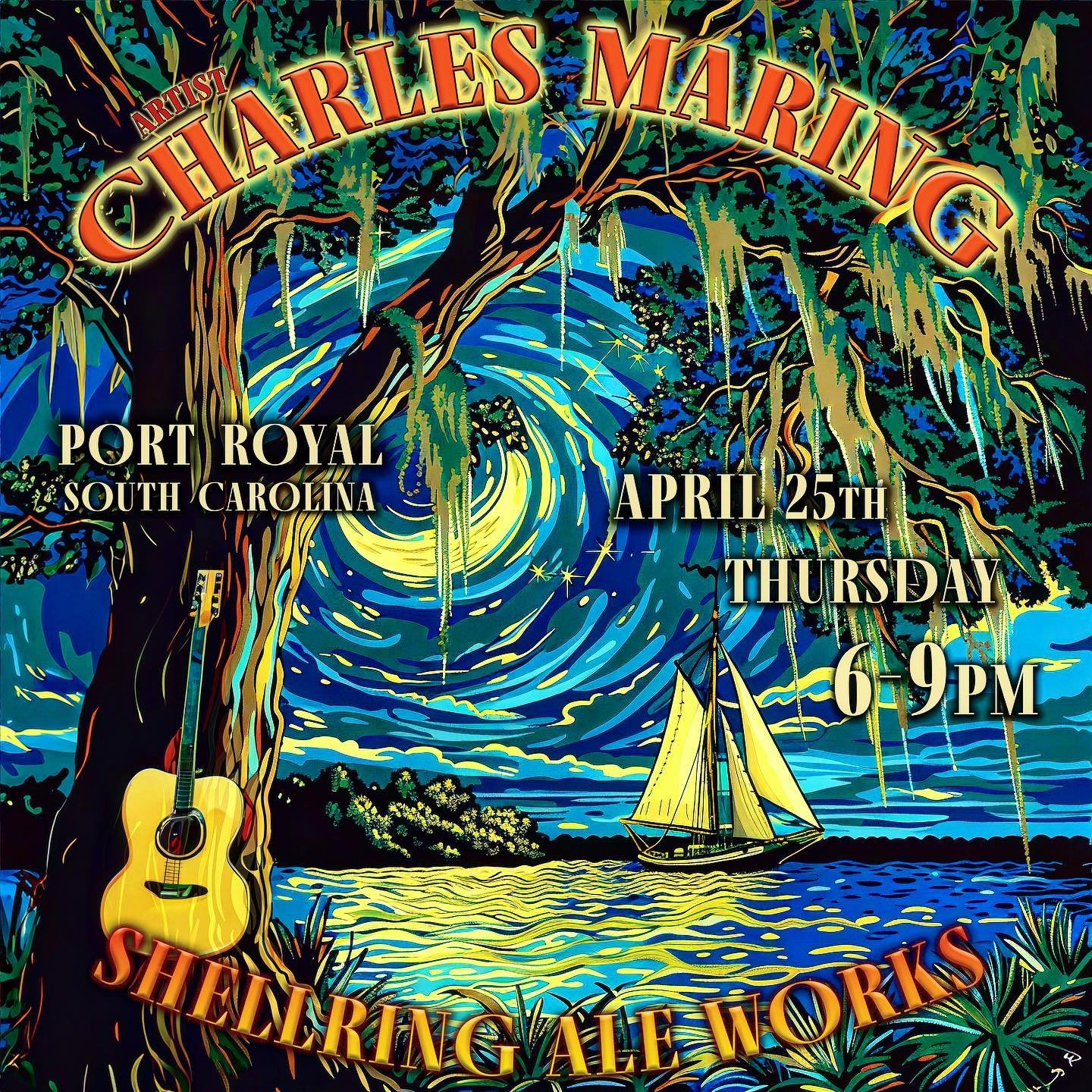 Thursday I&rsquo;ll be playing the tunes at @shellring_aleworks in #portroyalsc Catch a sunset overlooking the #sailboats while sipping on a cold one with #livemusic in the air. #songwriter #musicians #concert #acoustic #goodtimes