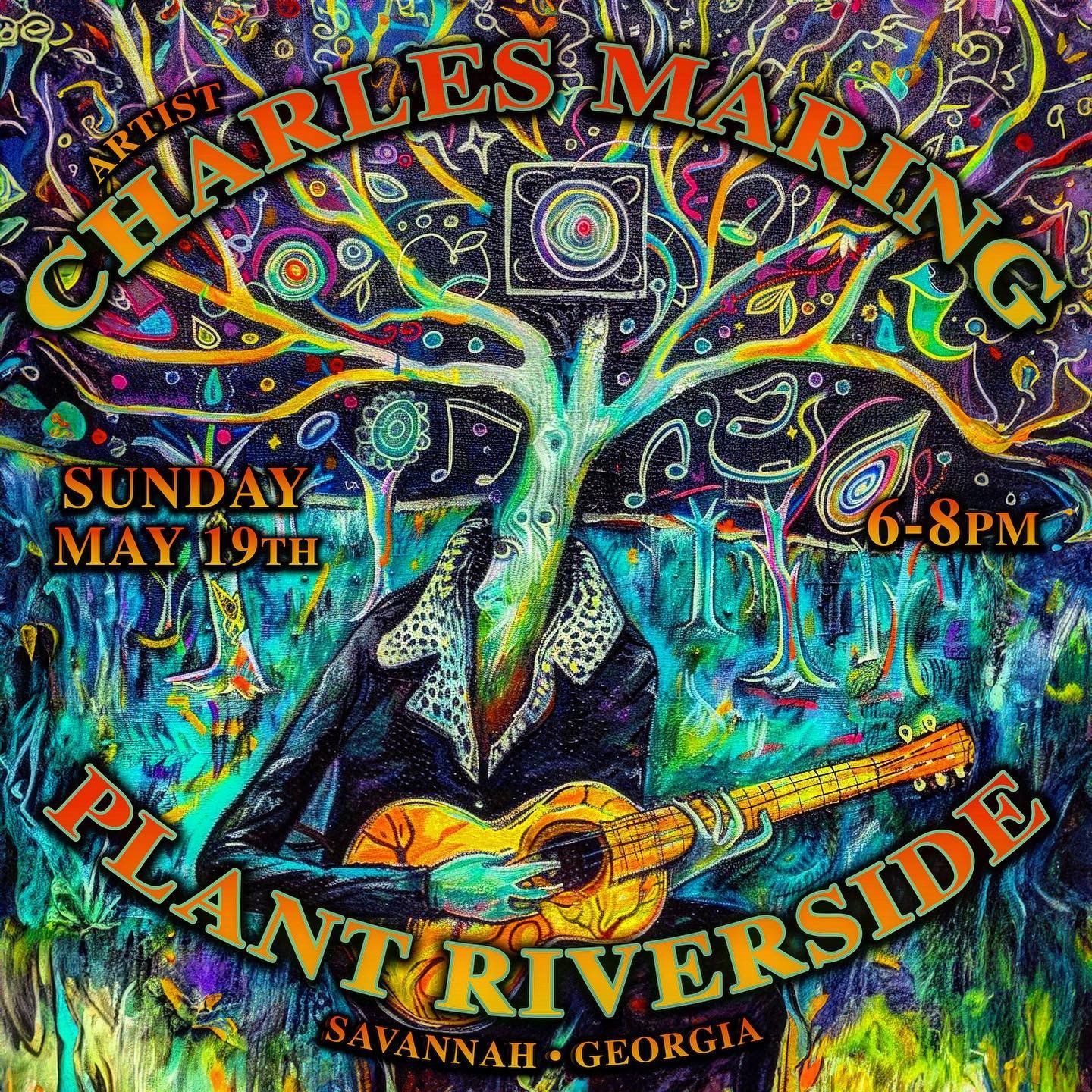 I&rsquo;ll be rock&rsquo;n the riverside @plantriversidedistrict on Sunday from 6-8pm with a solo performance in downtown #savannah #georgia on the Montgomery Park stage. #art 912 #concert #livemusic #songwriter