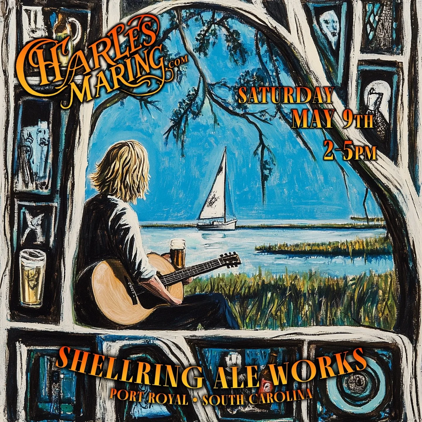 Today I&rsquo;m rock&rsquo;n out solo at @shellring_aleworks in #portroyalsc from 2-5pm 🎶🍻😎