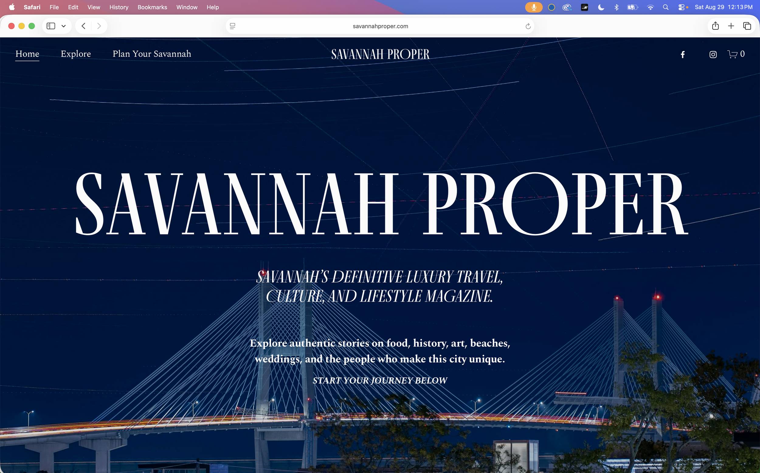 Savannah Proper homepage featuring original stories about Savannah history, art, music, culture, weddings, and travel.