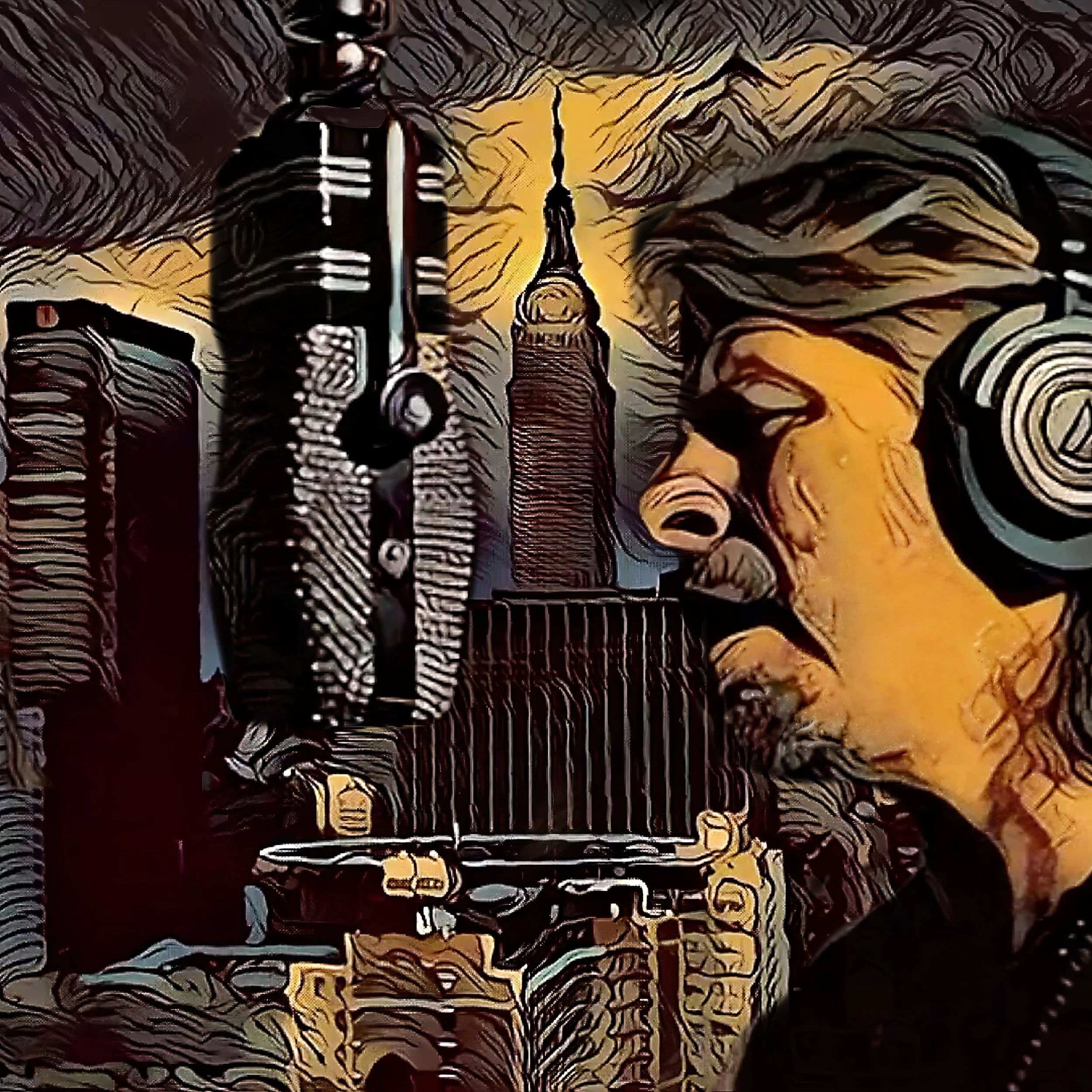 Charles Maring singing into an RCA microphone with the Empire State Building in the distance cover art