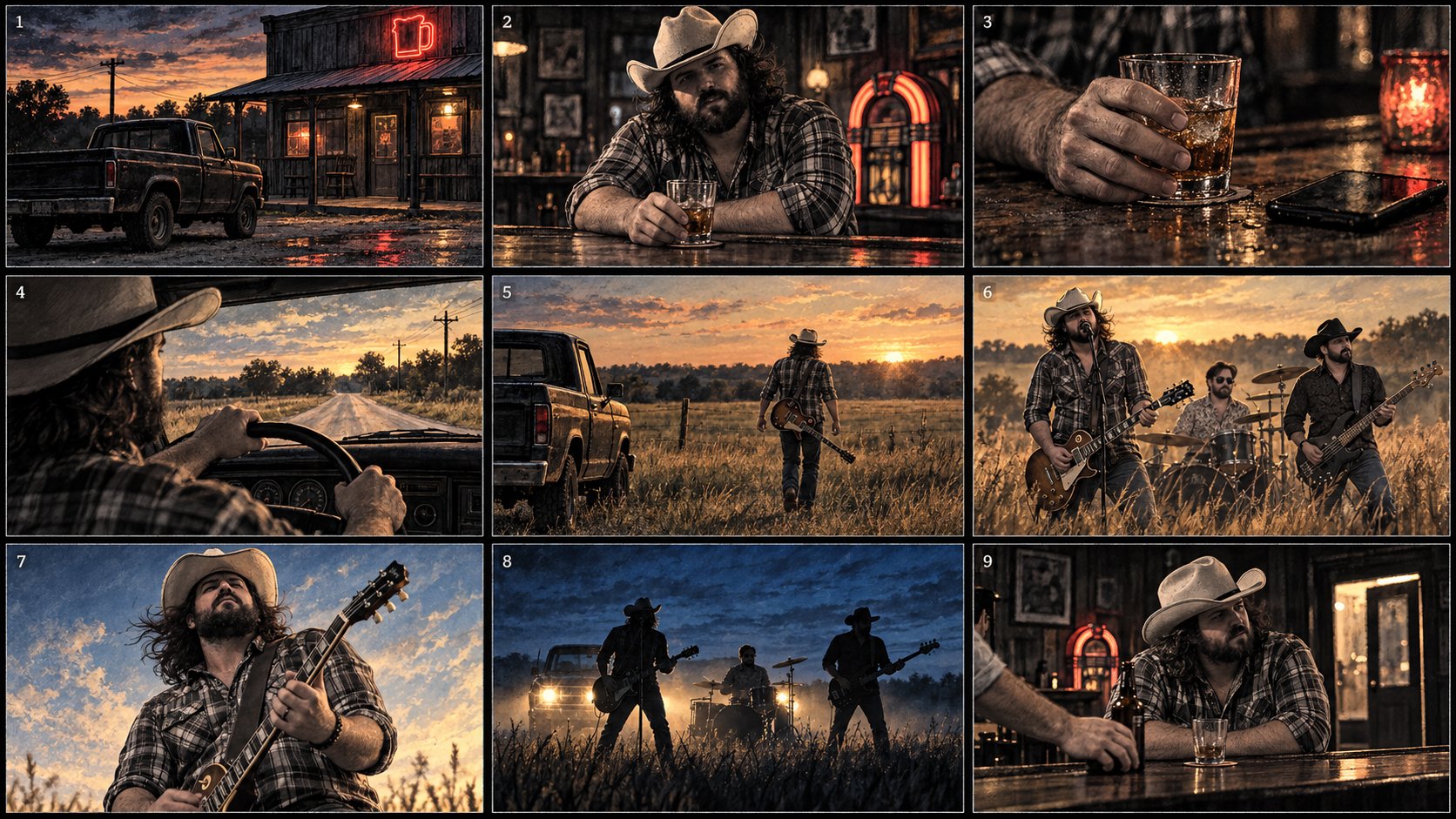 Visual storyboard created by Charles Maring for Delta Circle’s My Own Doctor music video.