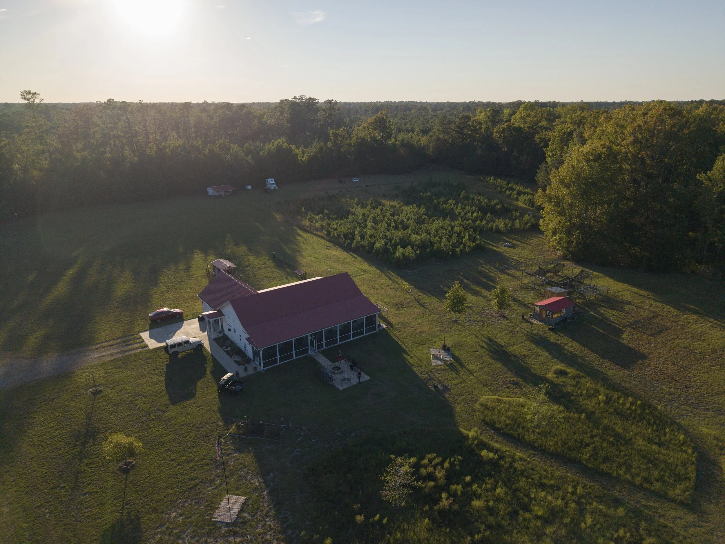Aerial photograph of the landscape prior to filming the Delta Circle music video.