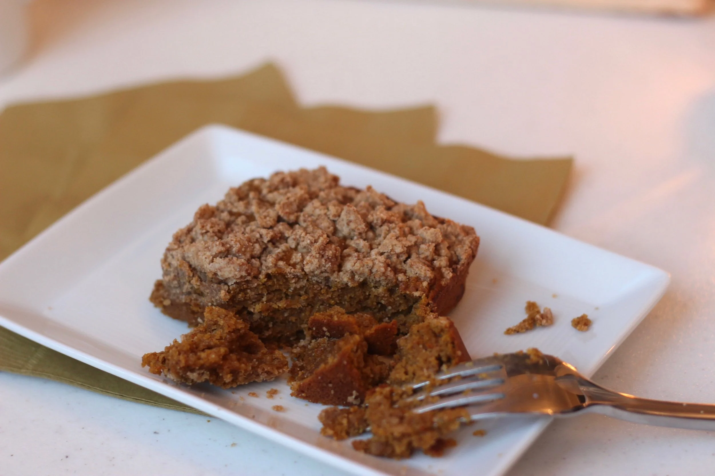 Simple clean pumpkin coffee cake recipe by Au Courant Life
