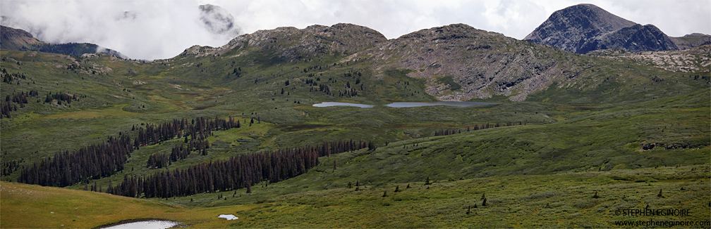 A view of Twin Lakes. Note: The CDT (813) branches off to the east at Twin Lakes. Be sure to pick up the Rock Creek Trail (655) continuing south towards Rock Lake.