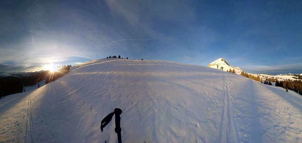 Sunrise on the approach to Engineer Mountain.