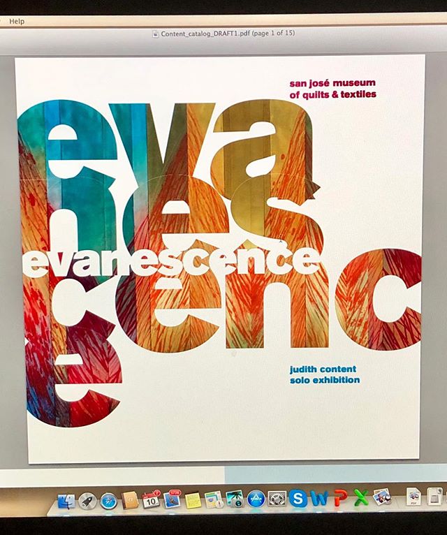 This is the cover of my @sjmqt EVANESCENCE exhibition catalogue! Its jazzy and I love it. I delivered work today to the museum and I&rsquo;m signed up to help install next week. #itshappening #textile #quilt #stitch #fiber #art #exhibition #sitespeci