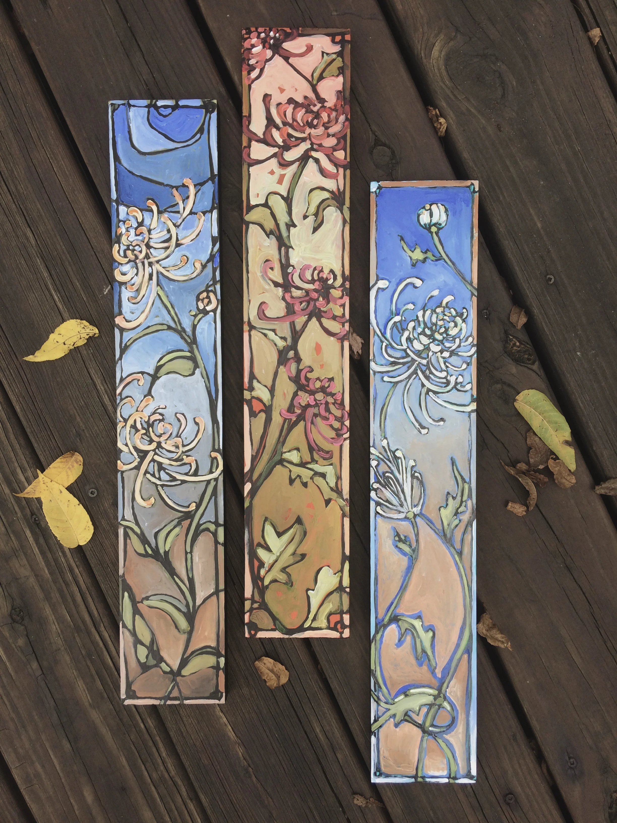 Chrysanthemum On Wood 1