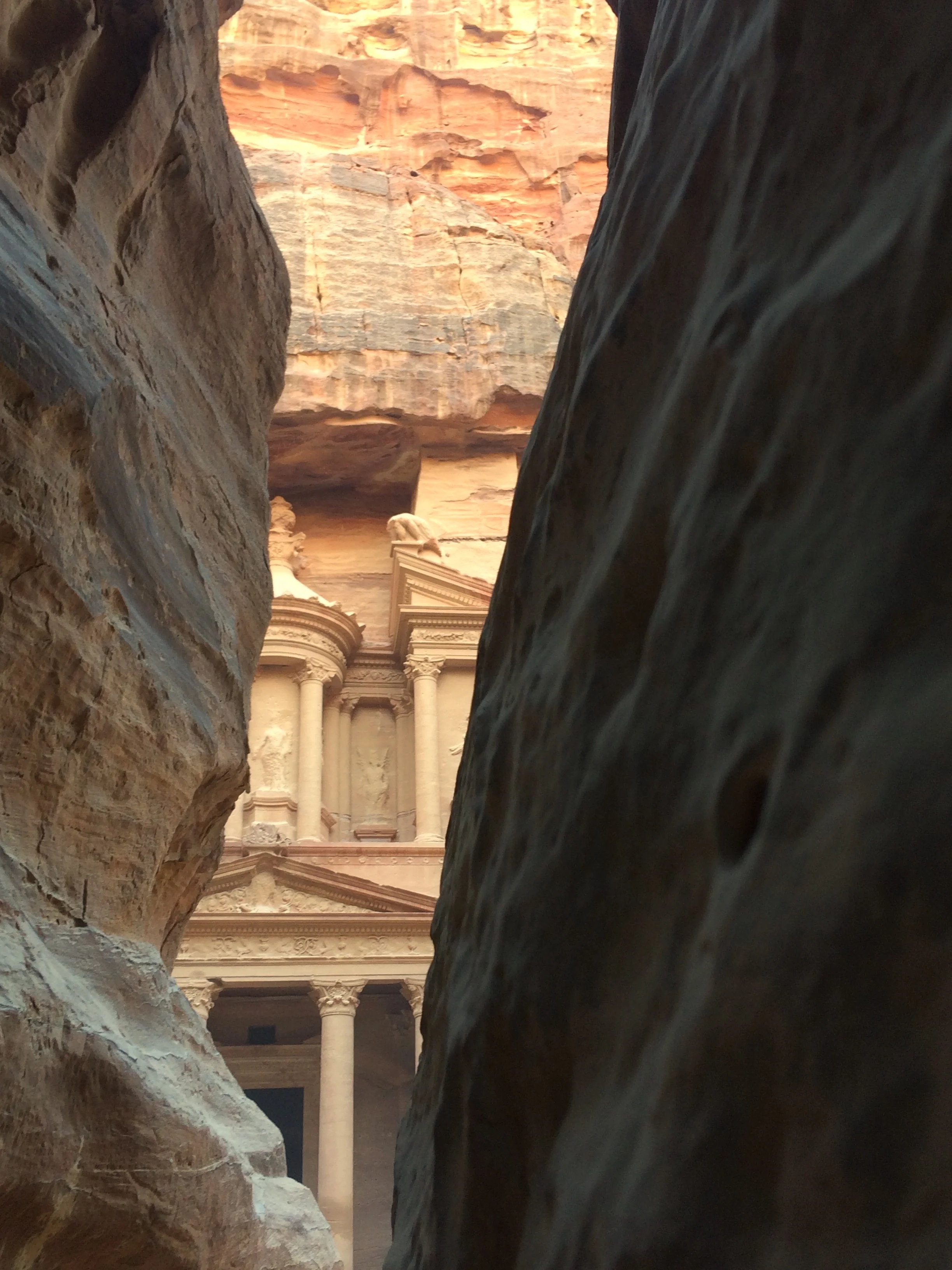 To get to Petra, you have to walk through a long, deep canyon. It is utterly magical. 
