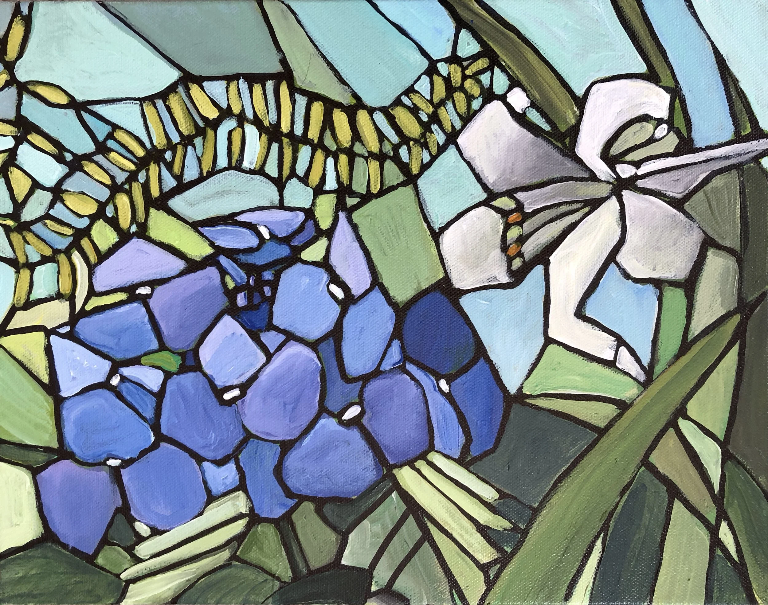 Hydrangea- Stained Glass Style