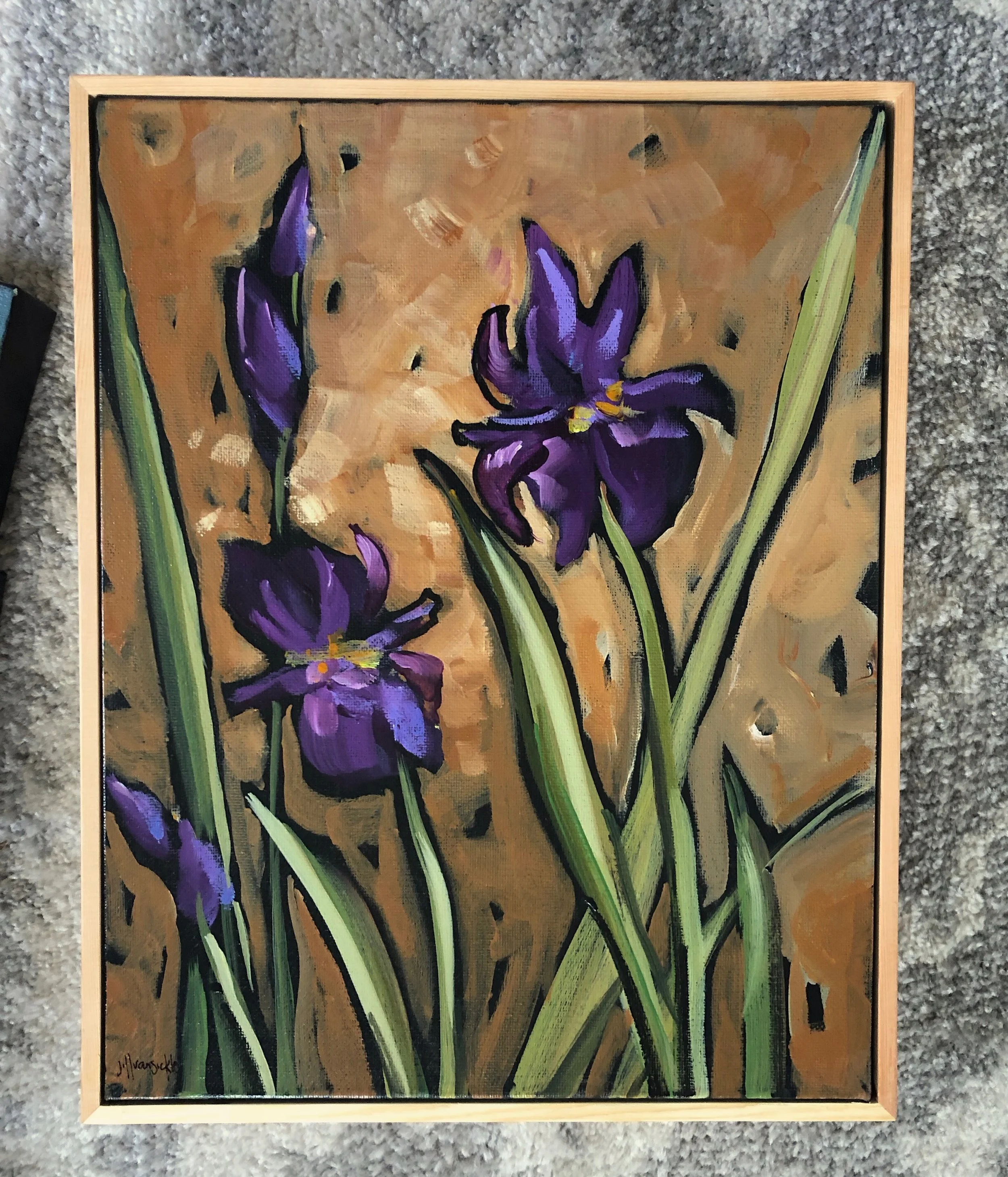 Purple Irises - framed