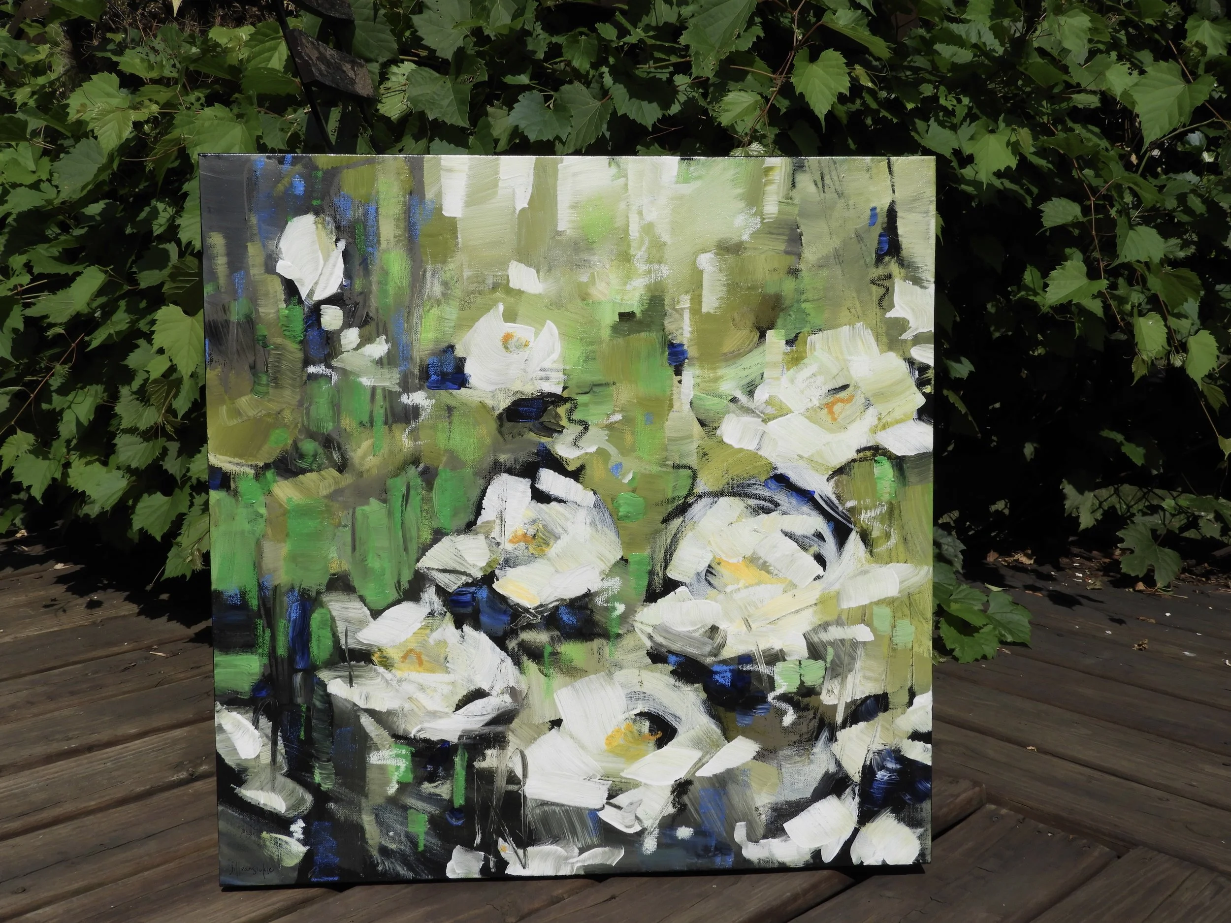 Summer Green Pond 24x24