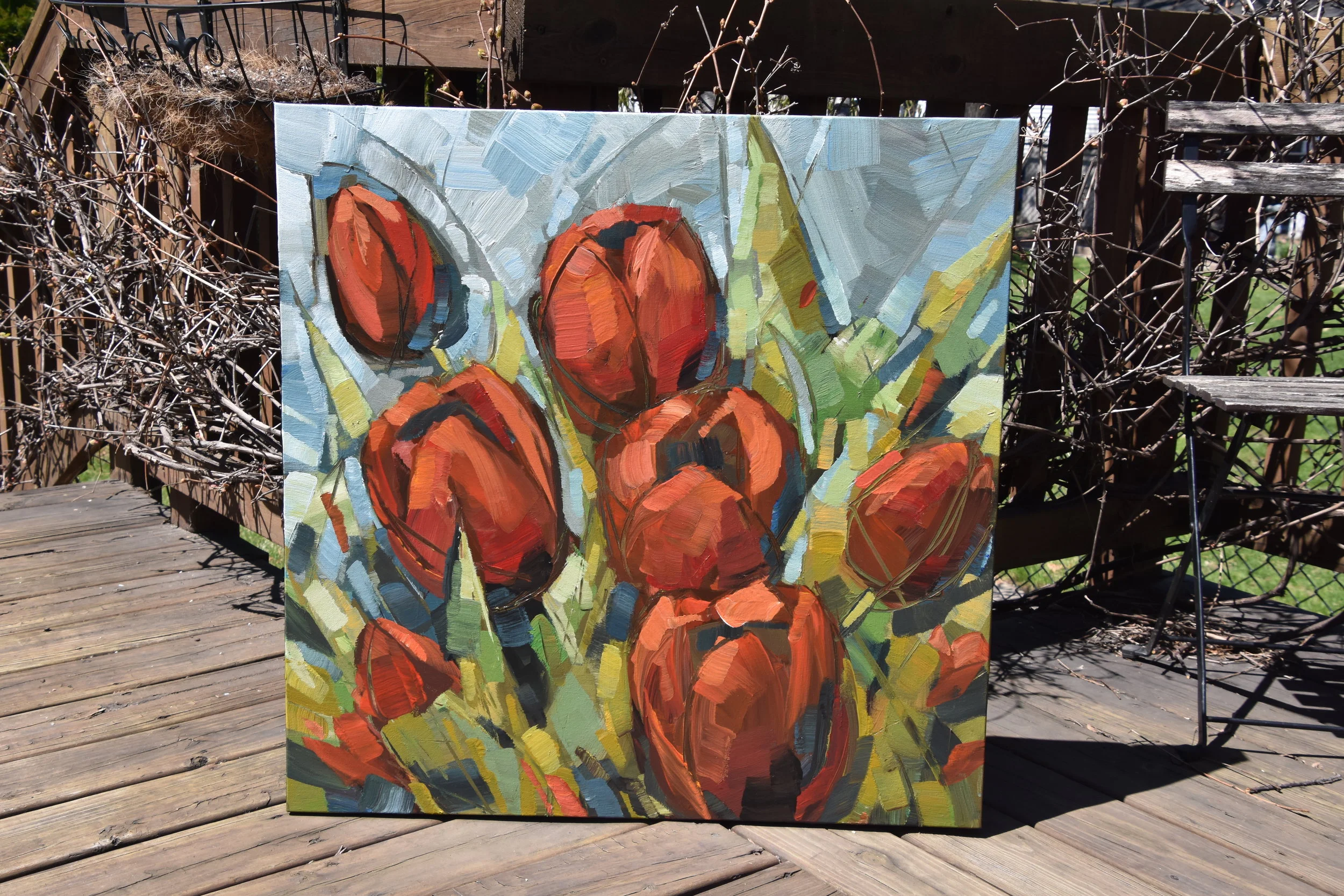 Red Tulips 30x30