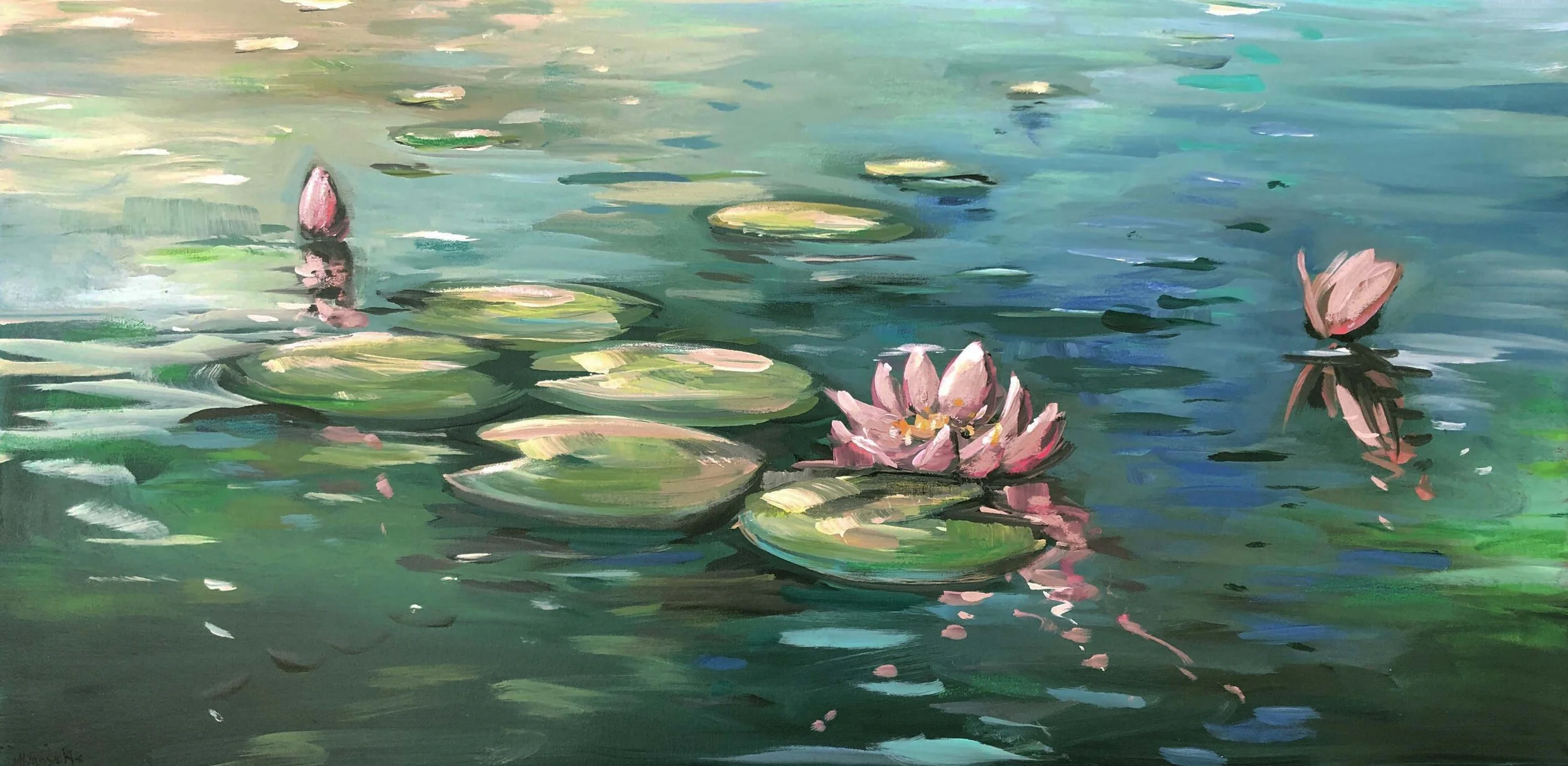 Pond with Three Lilies