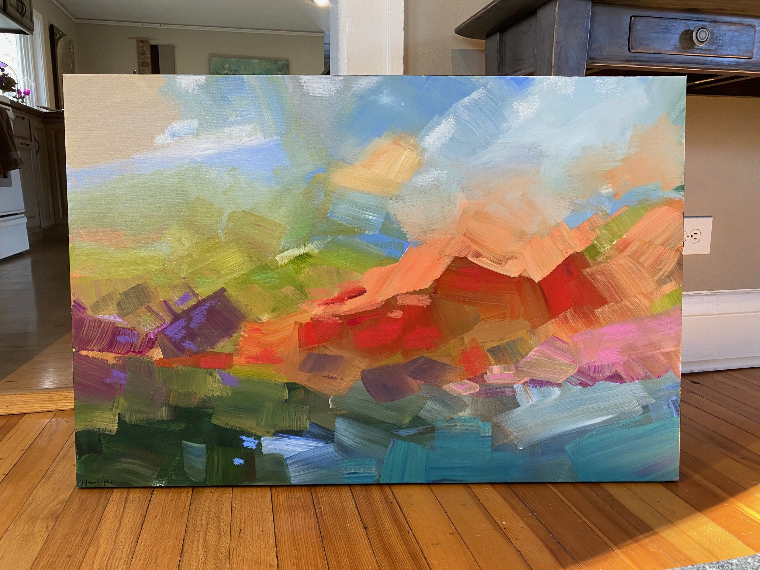 Abstract Landscape with Red