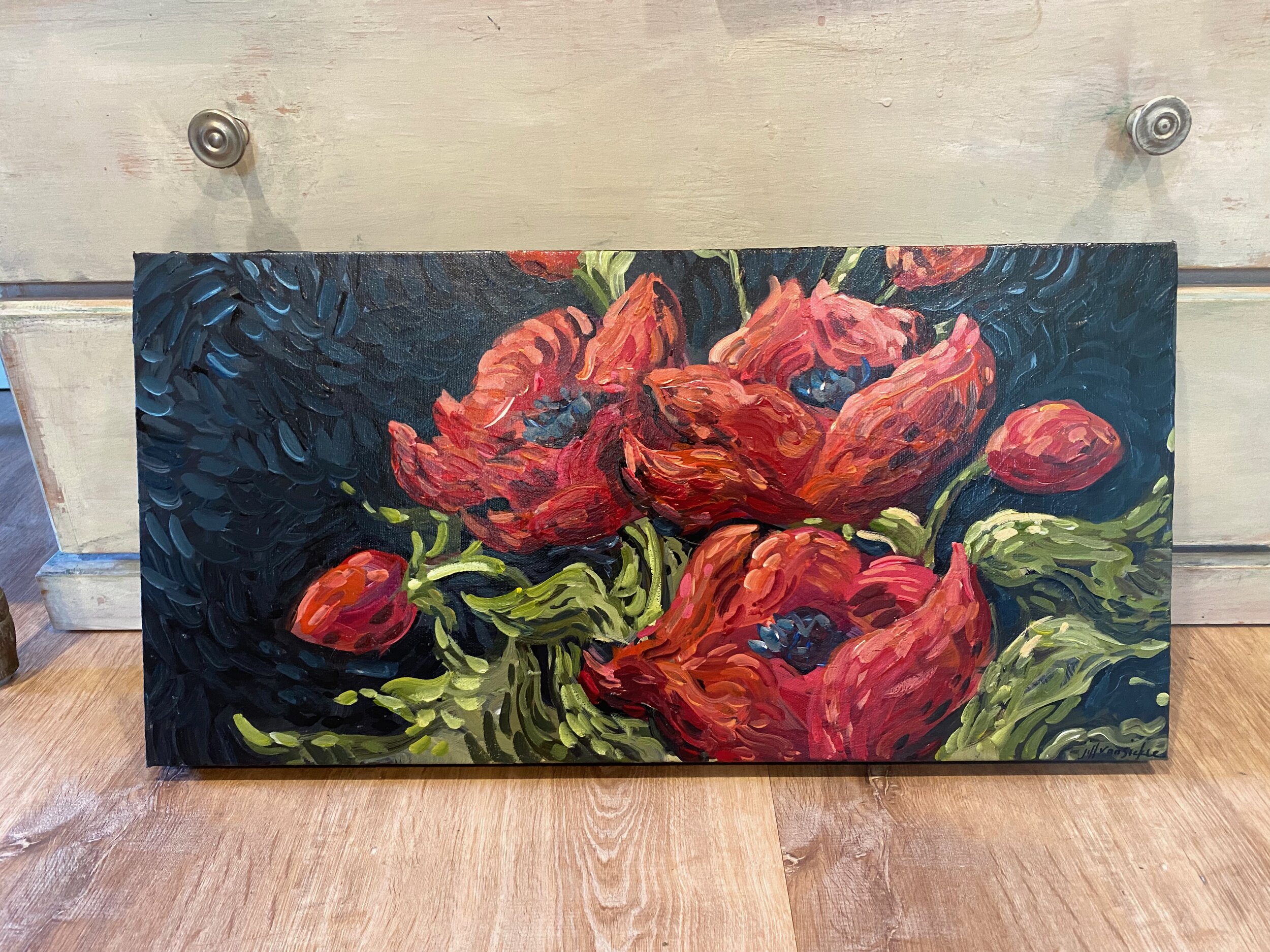 Van Gogh Style Red Poppies