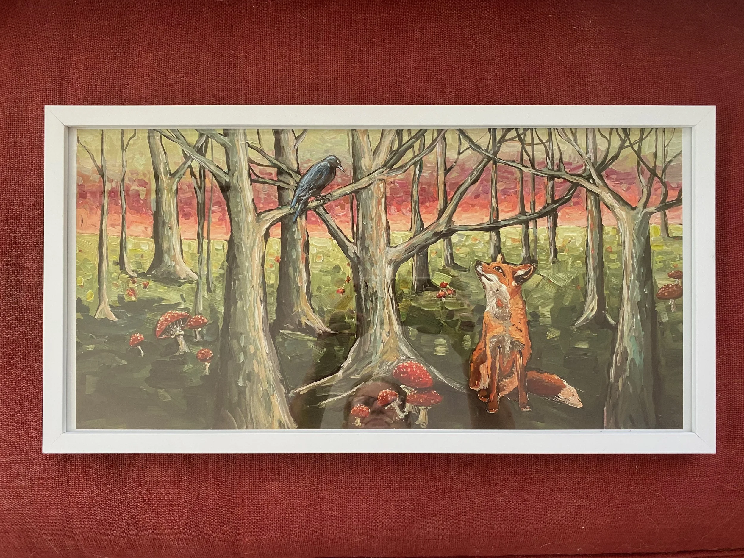 Fox and Crow Print with Test Frame — Jill Van Sickle, image size:2500x1875