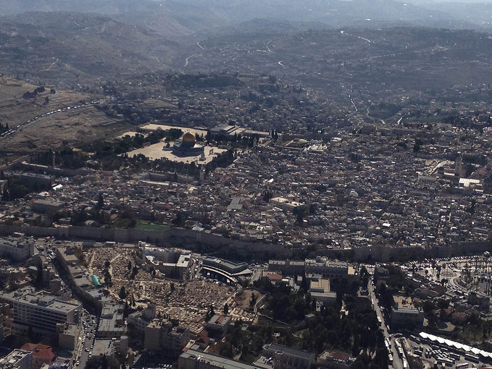 Jerusalem seen from the air. Photo © and courtesy Cookie West