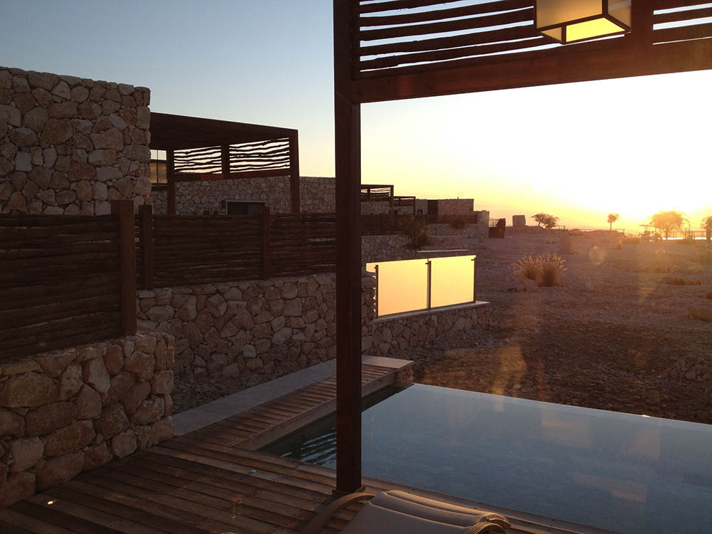 Sunrise at the Beresheet Hotel, overlooking the Makhtesh Ramon. Courtesy and © Cookie West