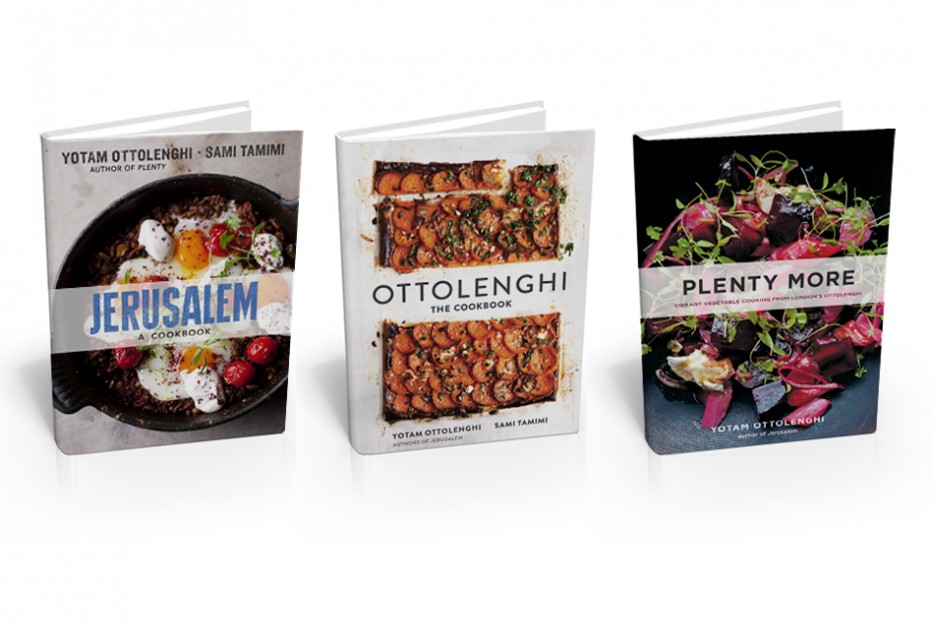 Cookbooks by Yotam Ottolenghi and Sami Tamimi.