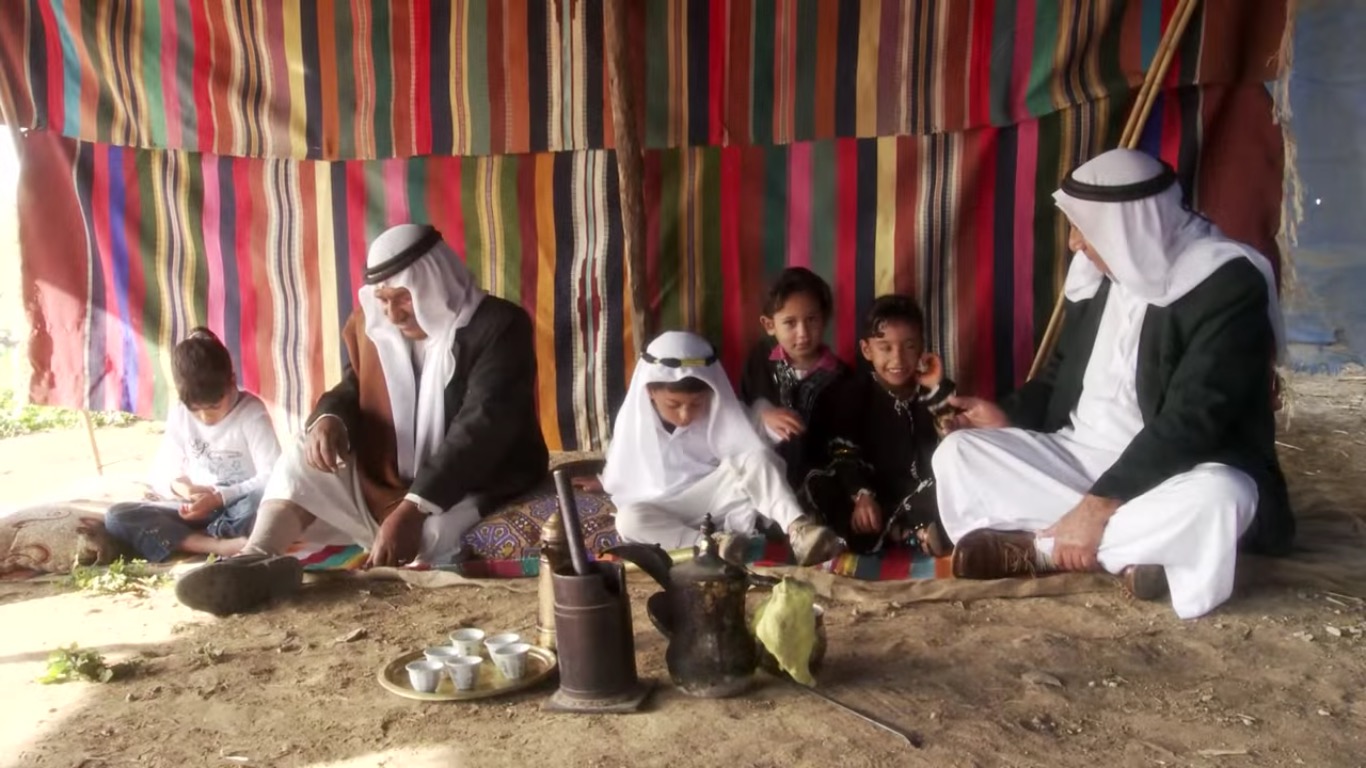A Bedouin family in a still from the Sustainability Laboratory's short film Project Wadi Attir. Photo courtesy Project Wadi Attir