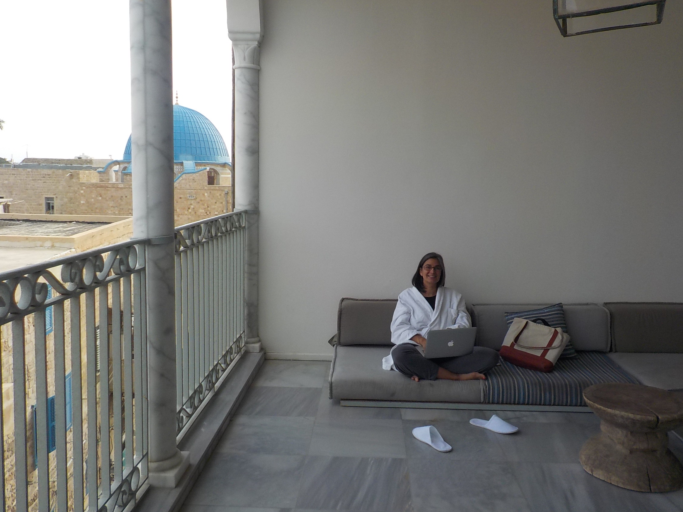 Michelle Dunn Marsh blogging from the Effendi Hotel, Akko