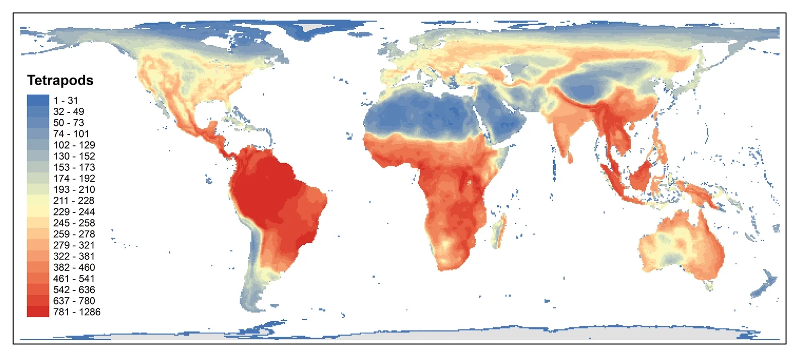 Atlas of all Land Vertebrates. Graph courtesy of BGU