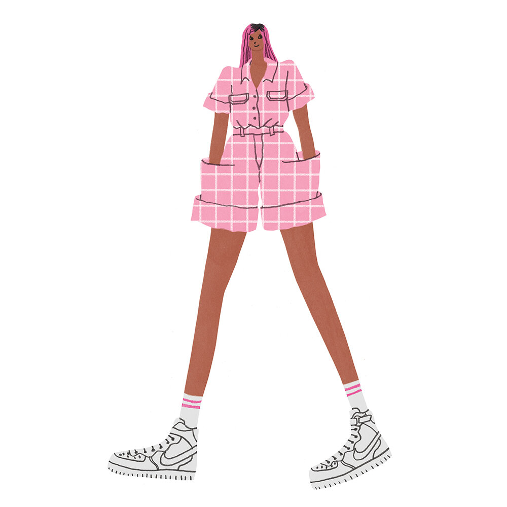 Pink Short Jumpsuit Girl