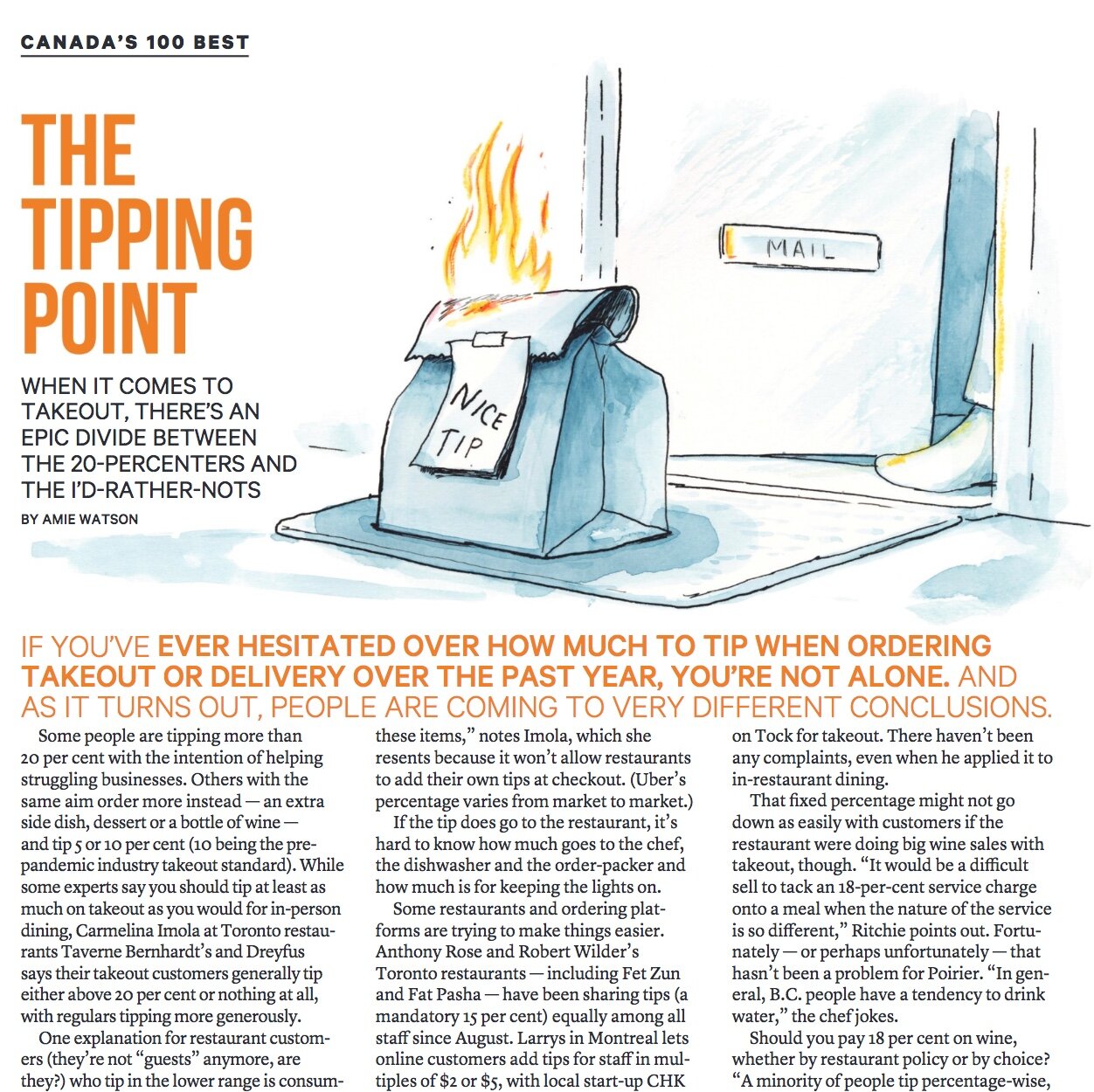 Whether to tip or not - Canada's 100 Best