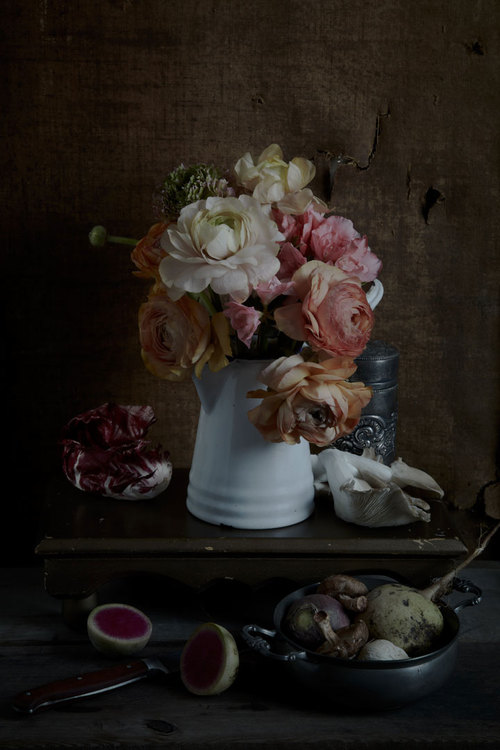 "Still Life 1 (ranunculus and radish)