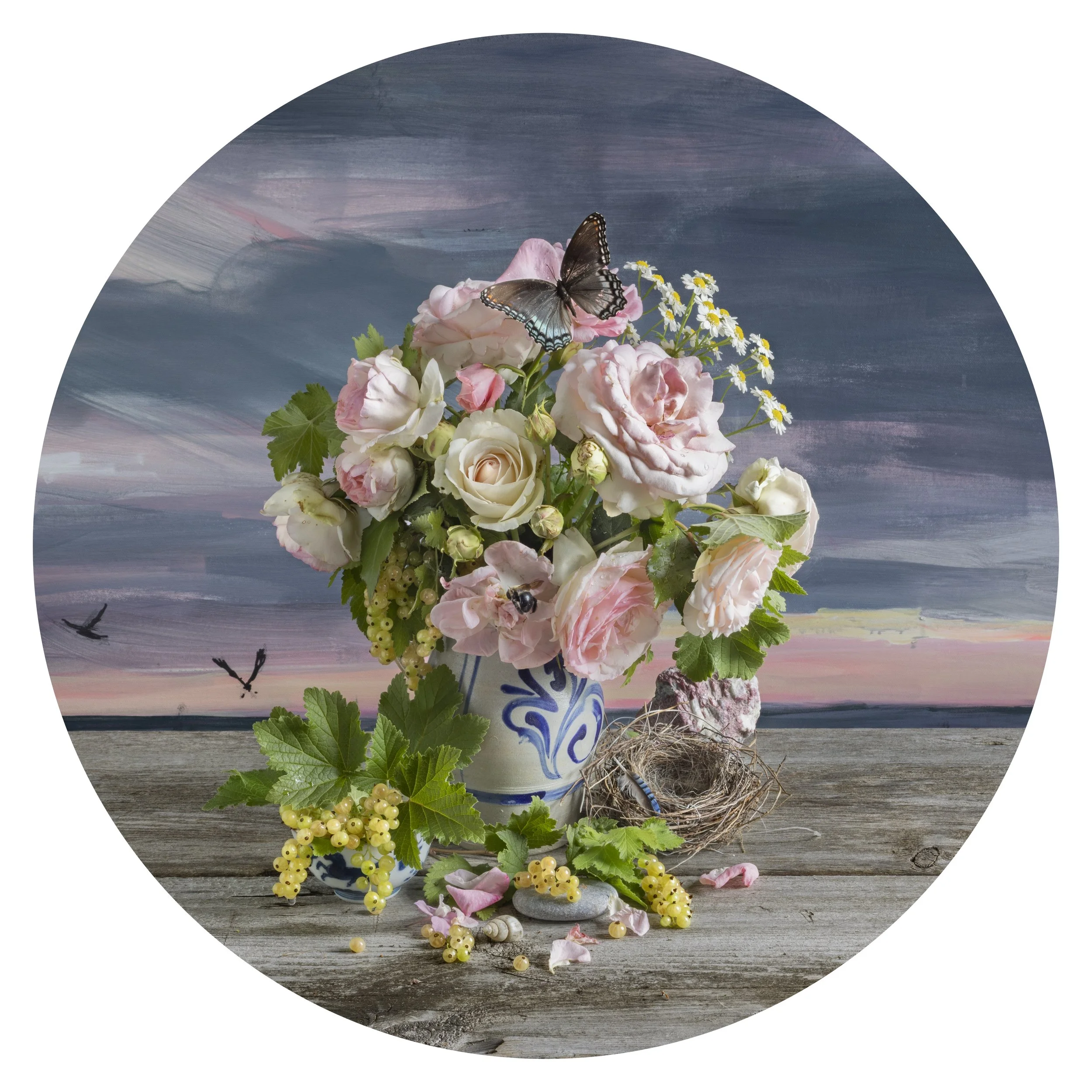 Circle Study #36 Sunset Roses